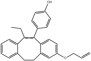 p-(2-Allyloxy-6-ethyl-11,12-dihydrodibenzo[a,e]cycloocten-5-yl)phenol Struktur