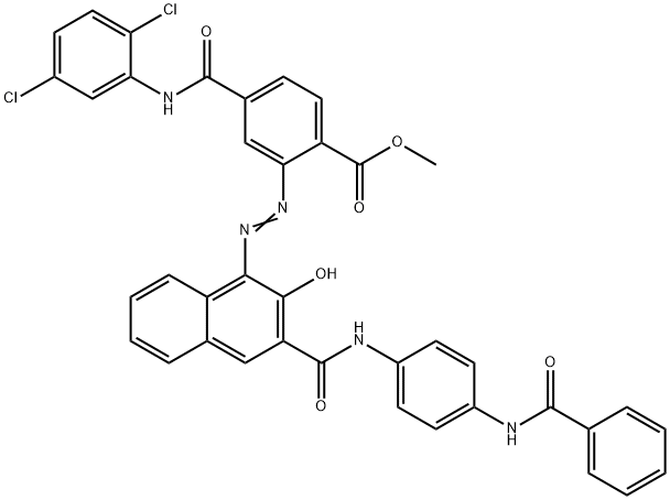 methyl 2-[[3-[[[4-(benzoylamino)phenyl]amino]carbonyl]-2-hydroxy-1-naphthyl]azo]-4-[[(2,5-dichlorophenyl)amino]carbonyl]benzoate Struktur