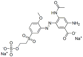 4-acetamido-5-[[2-methoxy-5-[[2-(sulphooxy)ethyl]sulphonyl]phenyl]azo]anthranilic acid, sodium salt Struktur