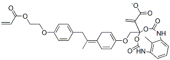 (methyl-1,3-phenylene)bis[iminocarbonyloxy-2,1-ethanediyloxy-4,1-phenylene(1-methylethylidene)-4,1-phenyleneoxy-2,1-ethanediyl] diacrylate  Struktur