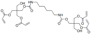 2,17-bis(hydroxymethyl)-5,14-dioxo-2,17-bis[[(1-oxoallyl)oxy]methyl]-4,15-dioxa-6,13-diazaoctadecane-1,18-diyl diacrylate  Struktur