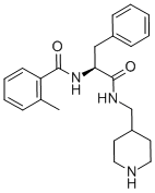 BENZENEPROPANAMIDE, ALPHA-[(2-METHYLBENZOYL)AMINO]-N-(4-PIPERIDINYLMETHYL)-, (ALPHA-S)- Struktur