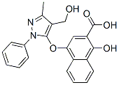 1-Hydroxy-4-[(4-hydroxymethyl-3-methyl-1-phenyl-1H-pyrazol-5-yl)oxy]-2-naphthalenecarboxylic acid Struktur