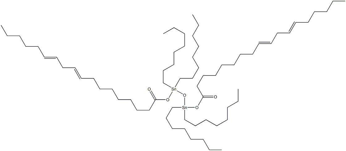 (9Z,12Z)-1,3-bis(octadeca-9,12-dienoyloxy)-1,1,3,3-tetraoctyldistannoxane Struktur