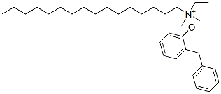 ethylhexadecyldimethylammonium 2-benzylphenolate Struktur