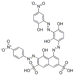 5-[[2,4-dihydroxy-3-[(2-hydroxy-5-nitrophenyl)azo]phenyl]azo]-4-hydroxy-3-[(4-nitrophenyl)azo]naphthalene-2,7-disulphonic acid Struktur