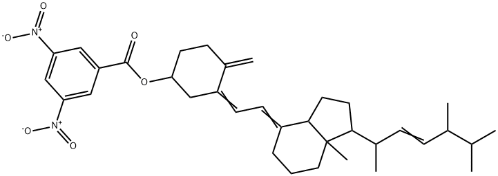 3,5-Dinitro-benzoic acid-4-methylene-3-{2-[7a-methyl-1-(1,4,5-trimethyl-hex-2-enyl)-octahydro-inden-4-ylidene]-ethylidene}-cyclohexyl ester(Vitamin D2-3',5'-dinitrobenzoate) Struktur