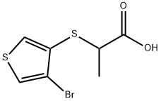 2-((4-Bromo-3-thienyl)thio)propanoicacid Struktur