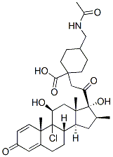 9-chloro-11beta,17-dihydroxy-16beta-methylpregna-1,4-diene-3,20-dione 21(trans)-[4-(acetamidomethyl)cyclohexane-1-carboxylate]  Struktur