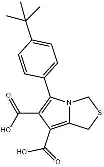 5-[4-(tert-butyl)phenyl]-1H-pyrrolo[1,2-c][1,3]thiazole-6,7-dicarboxylic acid Struktur