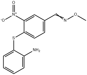 4-[(2-aminophenyl)sulfanyl]-3-nitrobenzenecarbaldehyde O-methyloxime Struktur