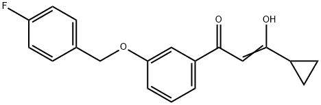 (Z)-3-cyclopropyl-1-{3-[(4-fluorobenzyl)oxy]phenyl}-3-hydroxy-2-propen-1-one Struktur