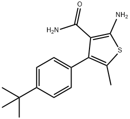 2-AMINO-4-(4-TERT-BUTYLPHENYL)-5-METHYLTHIOPHENE-3-CARBOXAMIDE Struktur