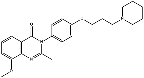 4(3H)-Quinazolinone,  8-methoxy-2-methyl-3-[4-[3-(1-piperidinyl)propoxy]phenyl]- Struktur