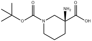 (S)-3-氨基-1-叔丁氧羰基哌啶-3-羧酸, 862372-92-7, 結構式