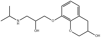 3,4-dihydro-8-(2-hydroxy-3-isopropylaminopropoxy)-2H-1-benzopyran-3-ol Struktur