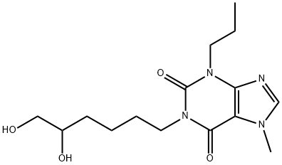 1-(5,6-dihydroxyhexyl)-7-methyl-3-propyl-purine-2,6-dione Struktur