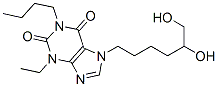 1-butyl-7-(5,6-dihydroxyhexyl)-3-ethyl-purine-2,6-dione Struktur