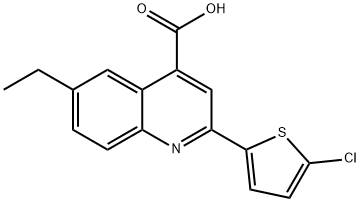 2-(5-CHLOROTHIEN-2-YL)-6-ETHYLQUINOLINE-4-CARBOXYLIC ACID Struktur