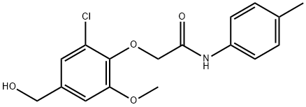 2-[2-CHLORO-4-(HYDROXYMETHYL)-6-METHOXYPHENOXY]-N-(4-METHYLPHENYL)-ACETAMIDE Struktur