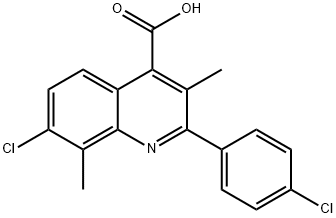 7-CHLORO-2-(4-CHLOROPHENYL)-3,8-DIMETHYLQUINOLINE-4-CARBOXYLIC ACID Struktur