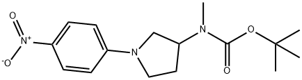 Methyl-[1-(4-nitro-phenyl)-pyrrolidin-3-yl]-carbaMic acid tert-butyl ester Struktur