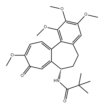 2,2-Dimethyl-N-[(S)-5,6,7,9-tetrahydro-9-oxo-1,2,3,10-tetramethoxybenzo[a]heptalen-7-yl]propionamide Struktur