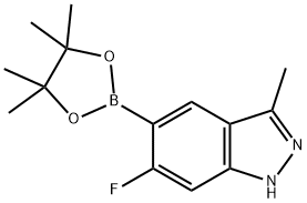 6-FLUORO-3-METHYL-5-(4,4,5,5-TETRAMETHYL-[1,3,2]DIOXABOROLAN-2-YL)-1H-INDAZOLE Struktur