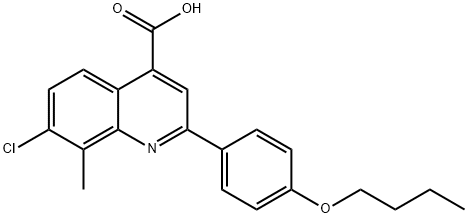 2-(4-BUTOXYPHENYL)-7-CHLORO-8-METHYLQUINOLINE-4-CARBOXYLIC ACID Struktur