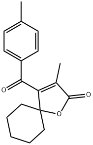 1-Oxaspiro(4.5)dec-3-en-2-one, 3-methyl-4-(4-methylbenzoyl)- Struktur