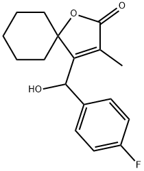 1-Oxaspiro(4.5)dec-3-en-2-one, 4-((4-fluorophenyl)hydroxymethyl)-3-met hyl- Struktur