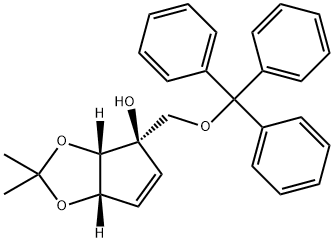 4H-Cyclopenta-1,3-dioxol-4-ol, 3a,6a-dihydro-2,2-diMethyl-4-[(triphenylMethoxy)Methyl]-, (3aS,4R,6aS)- Struktur