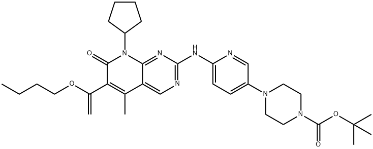 tert-Butyl 4-(6-((6-(1-butoxyvinyl)-8-cyclopentyl-5-methyl-7-oxo-7,8-dihydropyrido[2,3-d]pyrimidin-2-yl)amino)pyridin-3-yl)piperazine-1-carboxylate