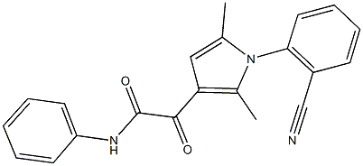 2-[1-(2-cyanophenyl)-2,5-dimethyl-1H-pyrrol-3-yl]-2-oxo-N-phenylacetamide Struktur