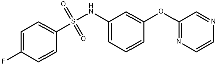 4-fluoro-N-[3-(2-pyrazinyloxy)phenyl]benzenesulfonamide Struktur