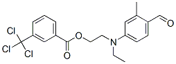 2-[ethyl(4-formyl-3-methylphenyl)amino]ethyl 3-(trichloromethyl)benzoate Struktur