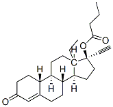 13-ethyl-17alpha-hydroxy-18,19-dinorpregn-4-en-20-yn-3-one butyrate Struktur