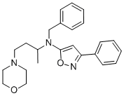 4-Morpholinepropanamine, alpha-methyl-N-(3-phenyl-5-isoxazolyl)-N-(phe nylmethyl)- Struktur