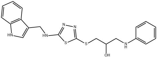 1-anilino-3-[[5-(1H-indol-3-ylmethylamino)-1,3,4-thiadiazol-2-yl]sulfa nyl]propan-2-ol Struktur