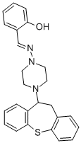 2-(((4-(10,11-Dihydrodibenzo(b,f)thiepin-10-yl)-1-piperazinyl)imino)me thyl)phenol Struktur