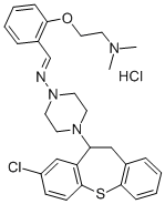 1-Piperazinamine, 4-(8-chloro-10,11-dihydrodibenzo(b,f)thiepin-10-yl)- N-((2-(2-(dimethylamino)ethoxy)phenyl)methylene)-, monohydrochloride Struktur