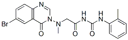 2-[(6-bromo-4-oxo-quinazolin-3-yl)methylamino]-N-[(2-methylphenyl)carb amoyl]acetamide Struktur