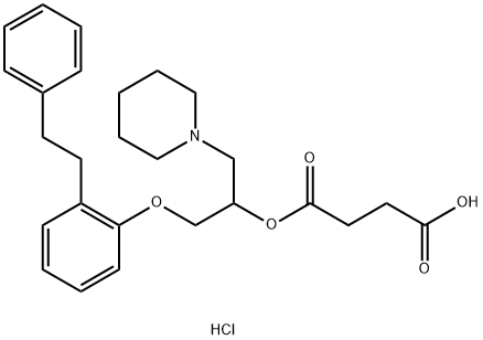 4-oxo-4-[1-(2-phenethylphenoxy)-3-(1-piperidyl)propan-2-yl]oxy-butanoi c acid hydrochloride Struktur