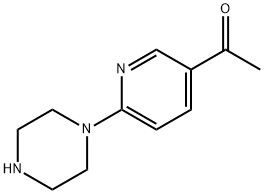 1-[6-(1-Piperazinyl)-3-pyridinyl]ethanone Struktur