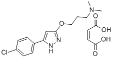 1-Propanamine, 3-((5-(4-chlorophenyl)-1H-pyrazol-3-yl)oxy)-N,N-dimethy -, (Z)-2-butenedioate (1:1) Struktur