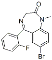 7-bromo-5-(2-fluorophenyl)-1-methyl-1,3-dihydro-2H-1,4-benzodiazepin-2-one Struktur