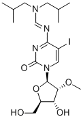 N4-(DIISOBUTYLAMINOMETHYLIDENE)-5-IODO-2'-O-METHYL-CYTIDINE Struktur