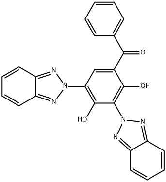 [3,5-bis(2H-benzotrizol-2-yl)-2,4-dihydroxyphenyl]phenyl-Methanone Struktur