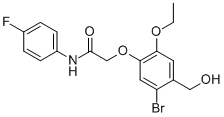 2-[5-BROMO-2-ETHOXY-4-(HYDROXYMETHYL)PHENOXY]-N-(4-FLUOROPHENYL)-ACETAMIDE Struktur