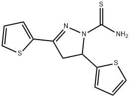 3,5-DI(THIOPHEN-2-YL)-4,5-DIHYDRO-1H-PYRAZOLE-1-CARBOTHIOAMIDE Struktur